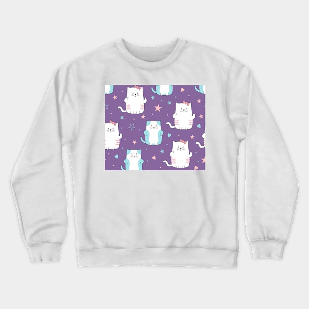 Cats pattern Crewneck Sweatshirt by timegraf